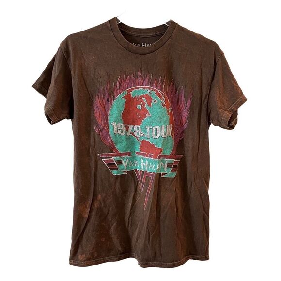 NWOT Van‎ Halen 1979 World Tour Distressed Tee Shirt Unisex Medium - Picture 1 of 10